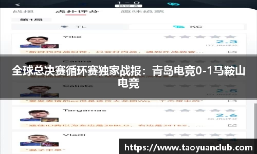全球总决赛循环赛独家战报：青岛电竞0-1马鞍山电竞